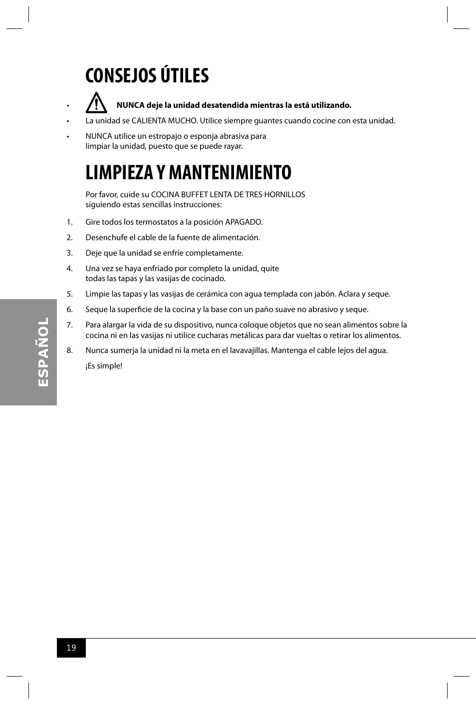 Consejos útiles, Limpieza y mantenimiento | Nostalgia Electrics TSC150 SERIES User Manual | Page 21 / 40
