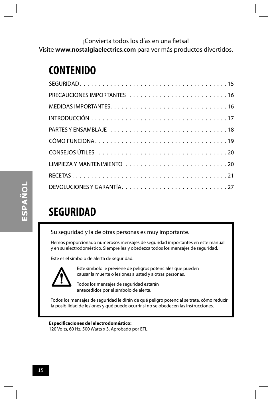 Nostalgia Electrics TDO200SS User Manual | Page 17 / 42