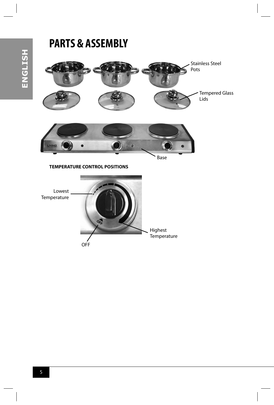 Parts & assembly, En g li s h | Nostalgia Electrics TDO200SS User Manual | Page 7 / 42