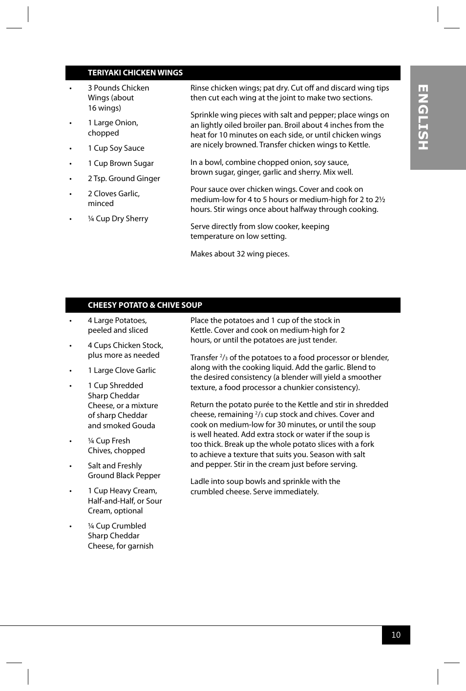 En g li s h | Nostalgia Electrics TDO150SS User Manual | Page 12 / 42