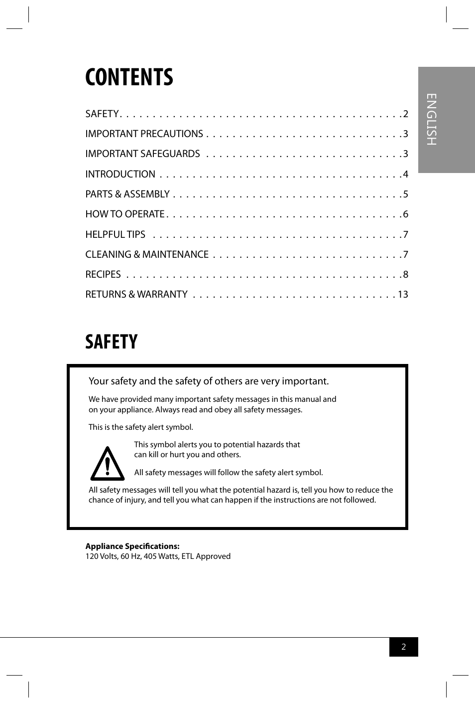 Nostalgia Electrics TSC250 SERIES User Manual | Page 4 / 16