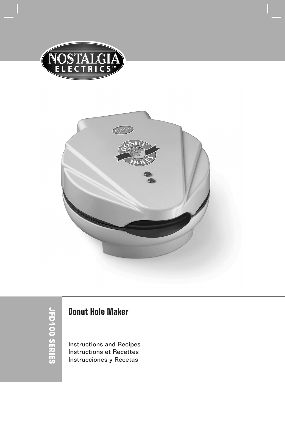 Donut hole maker | Nostalgia Electrics JFD100 SERIES User Manual | Page 2 / 36
