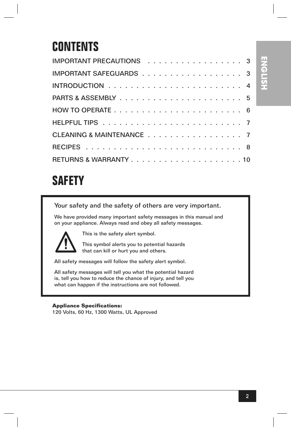 Nostalgia Electrics JFD100 SERIES User Manual | Page 4 / 36