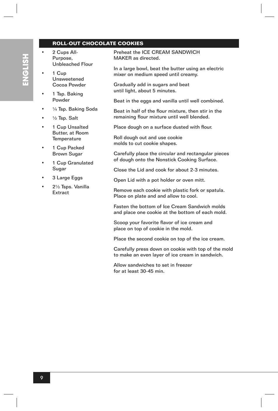 English | Nostalgia Electrics ICS100 User Manual | Page 11 / 16