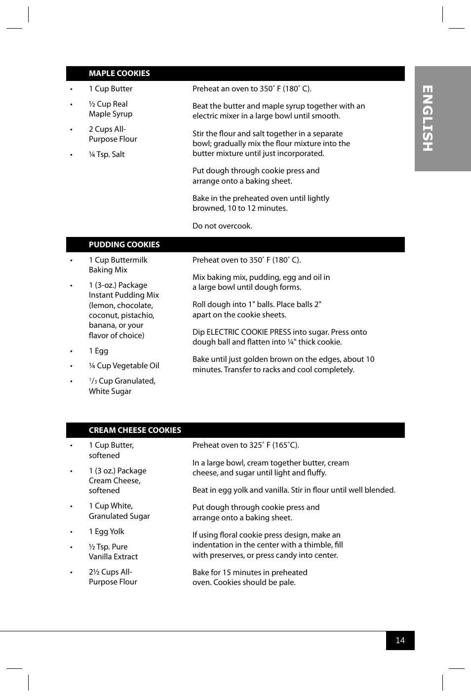 En g li s h | Nostalgia Electrics CDP200 RED User Manual | Page 16 / 54