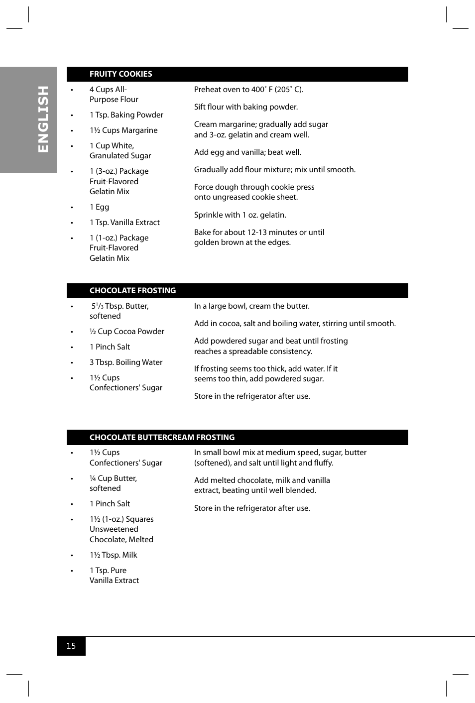 En g li s h | Nostalgia Electrics CDP200 RED User Manual | Page 17 / 54