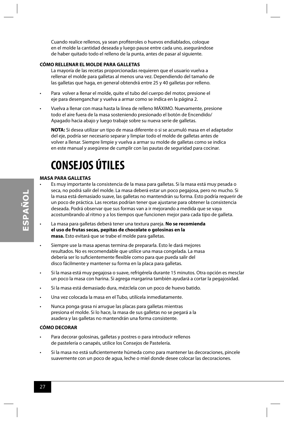 Consejos útiles | Nostalgia Electrics CDP200 RED User Manual | Page 29 / 54