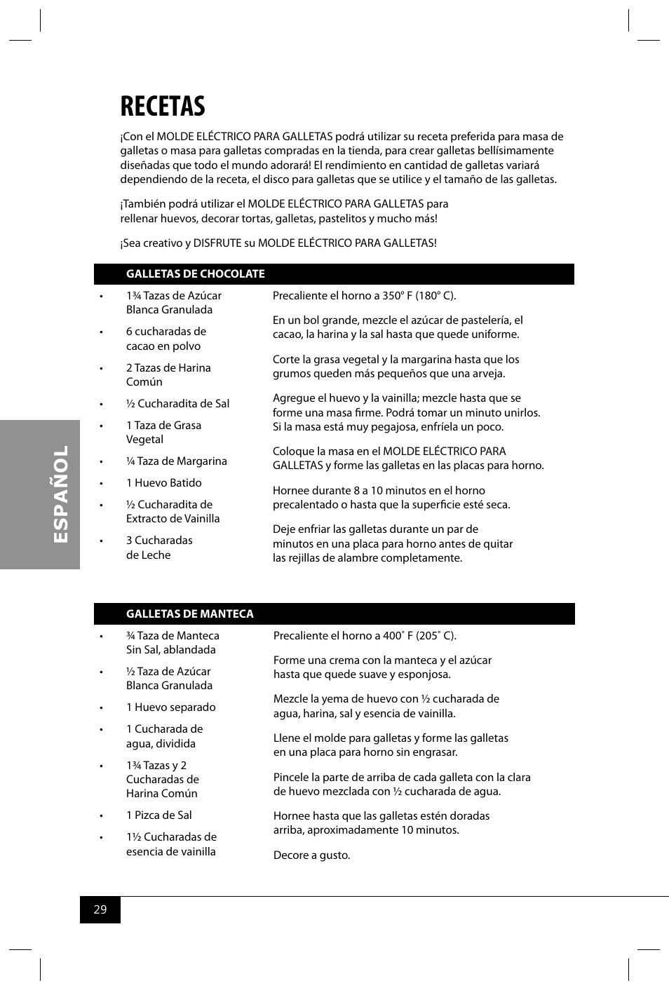 Recetas | Nostalgia Electrics CDP200 RED User Manual | Page 31 / 54