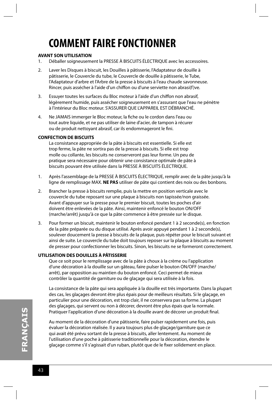 Comment faire fonctionner | Nostalgia Electrics CDP200 RED User Manual | Page 45 / 54