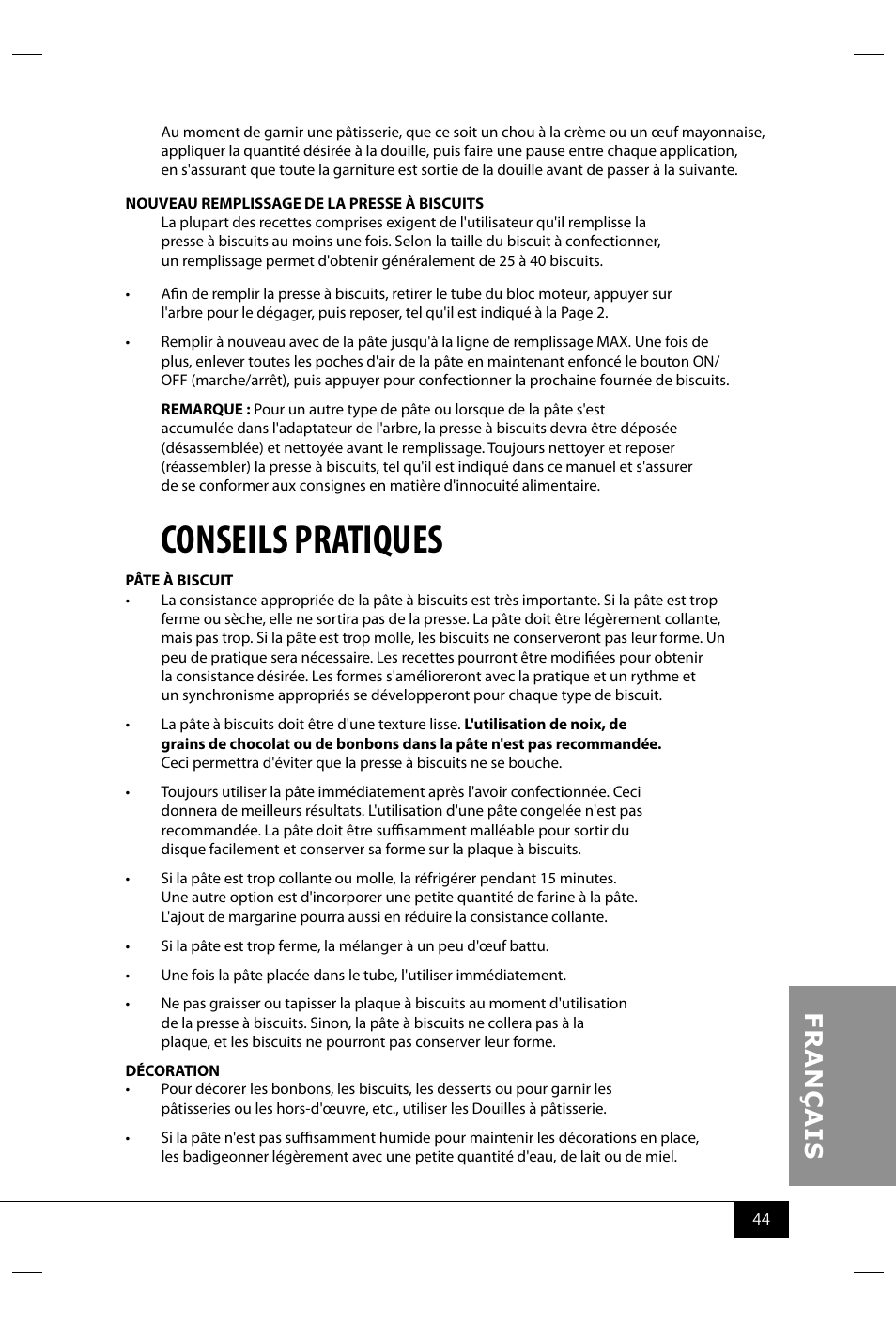Conseils pratiques | Nostalgia Electrics CDP200 RED User Manual | Page 46 / 54
