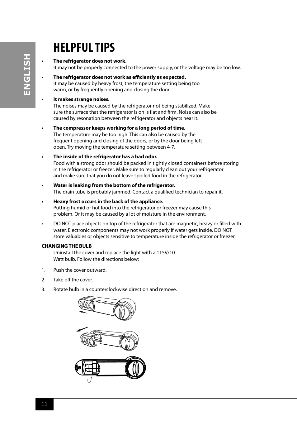 Helpful tips, En g li s h | Nostalgia Electrics RRF300SDD SERIES User Manual | Page 13 / 39