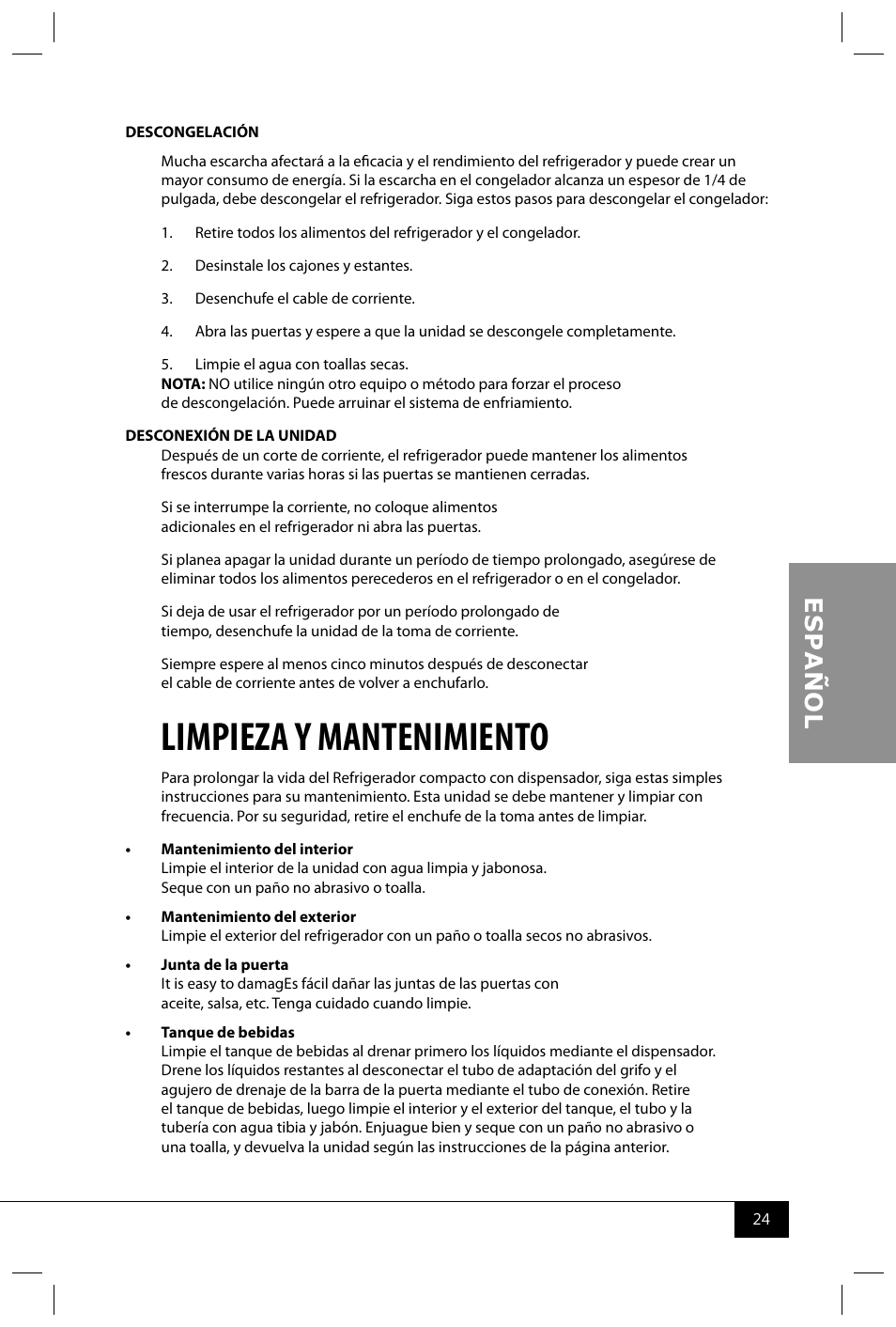 Limpieza y mantenimiento | Nostalgia Electrics RRF300SDD SERIES User Manual | Page 26 / 39