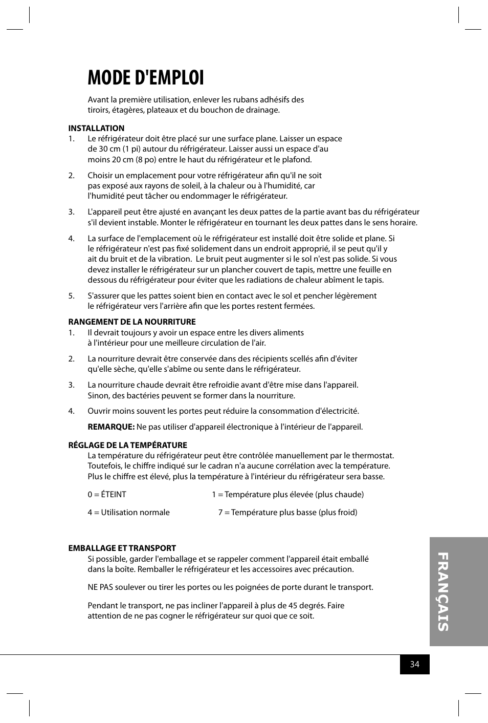 Mode d'emploi | Nostalgia Electrics RRF300SDD SERIES User Manual | Page 36 / 39