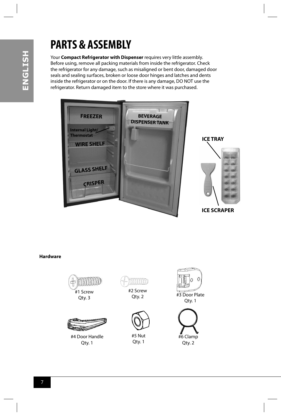 Parts & assembly, En g li s h | Nostalgia Electrics RRF300SDD SERIES User Manual | Page 9 / 39