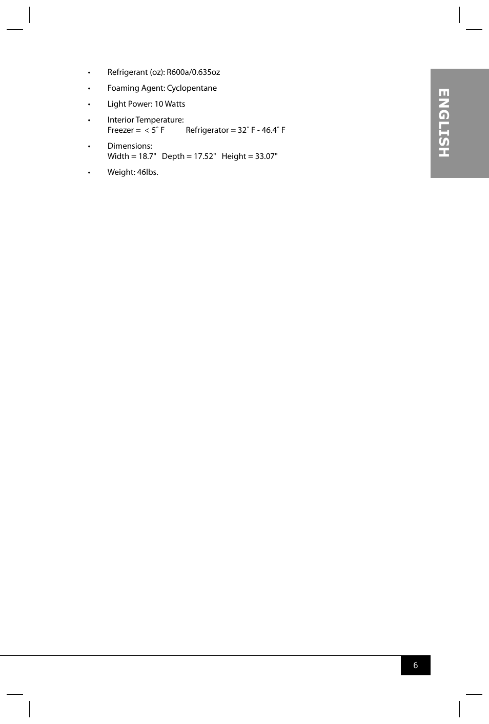 En g li s h | Nostalgia Electrics RRF300DNC SERIES User Manual | Page 8 / 39