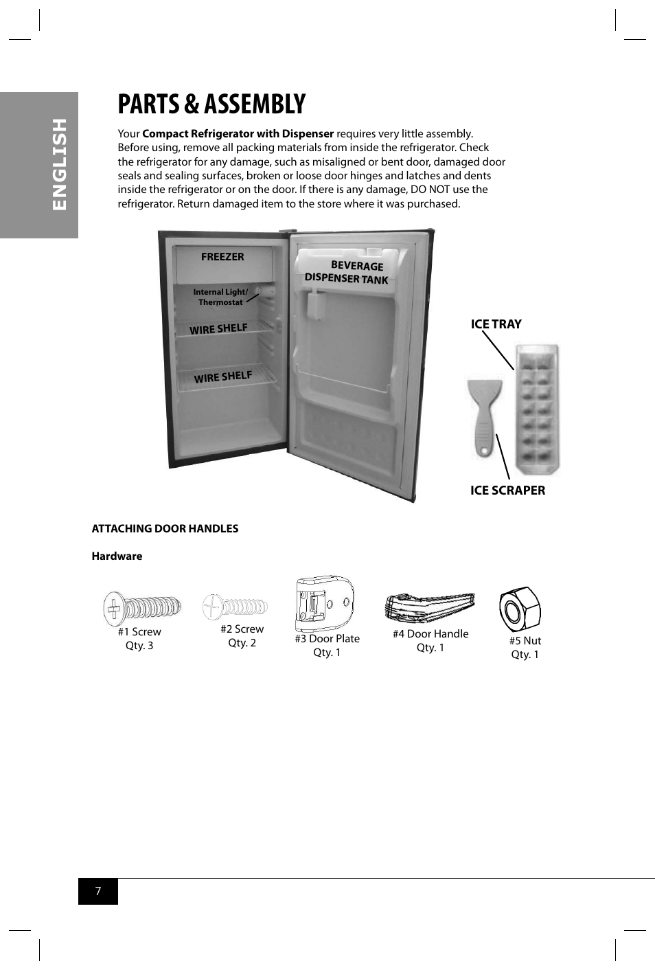 Parts & assembly, En g li s h | Nostalgia Electrics RRF300DNC SERIES User Manual | Page 9 / 39