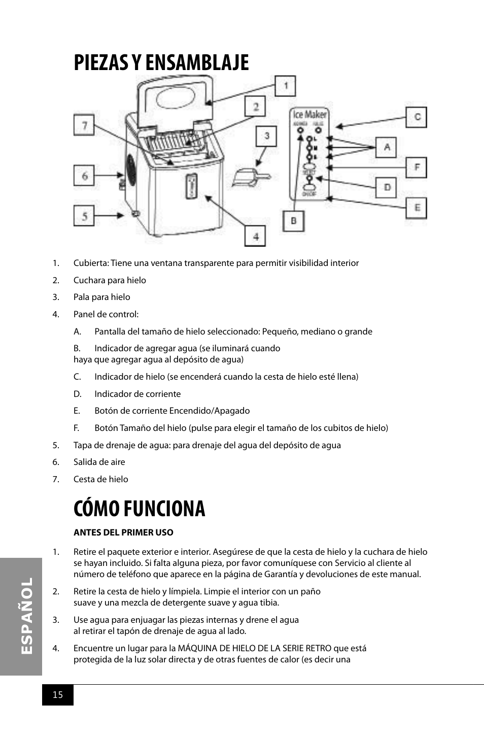 Piezas y ensamblaje, Cómo funciona | Nostalgia Electrics RIC100 SERIES User Manual | Page 17 / 32