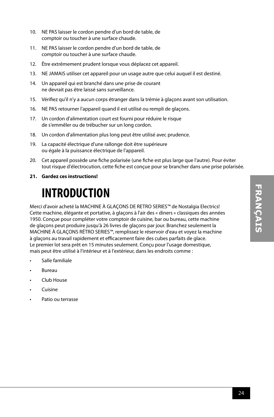Introduction | Nostalgia Electrics RIC100 SERIES User Manual | Page 26 / 32