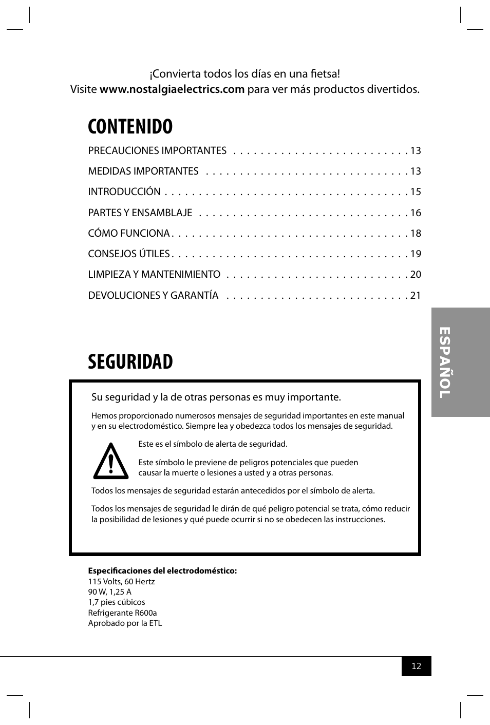 Nostalgia Electrics CRF170 RETRO RED User Manual | Page 14 / 33