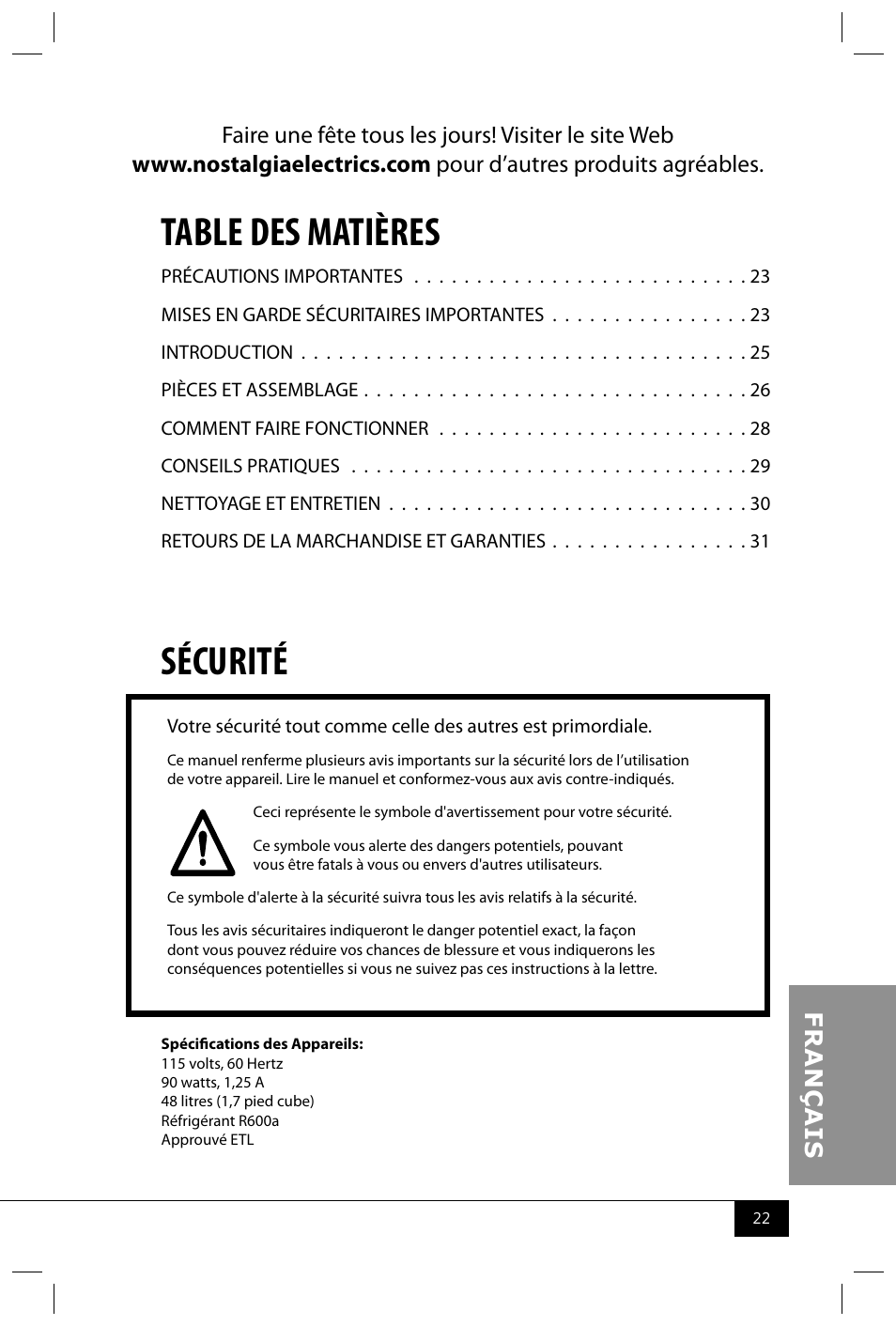 Nostalgia Electrics CRF170 RETRO RED User Manual | Page 24 / 33