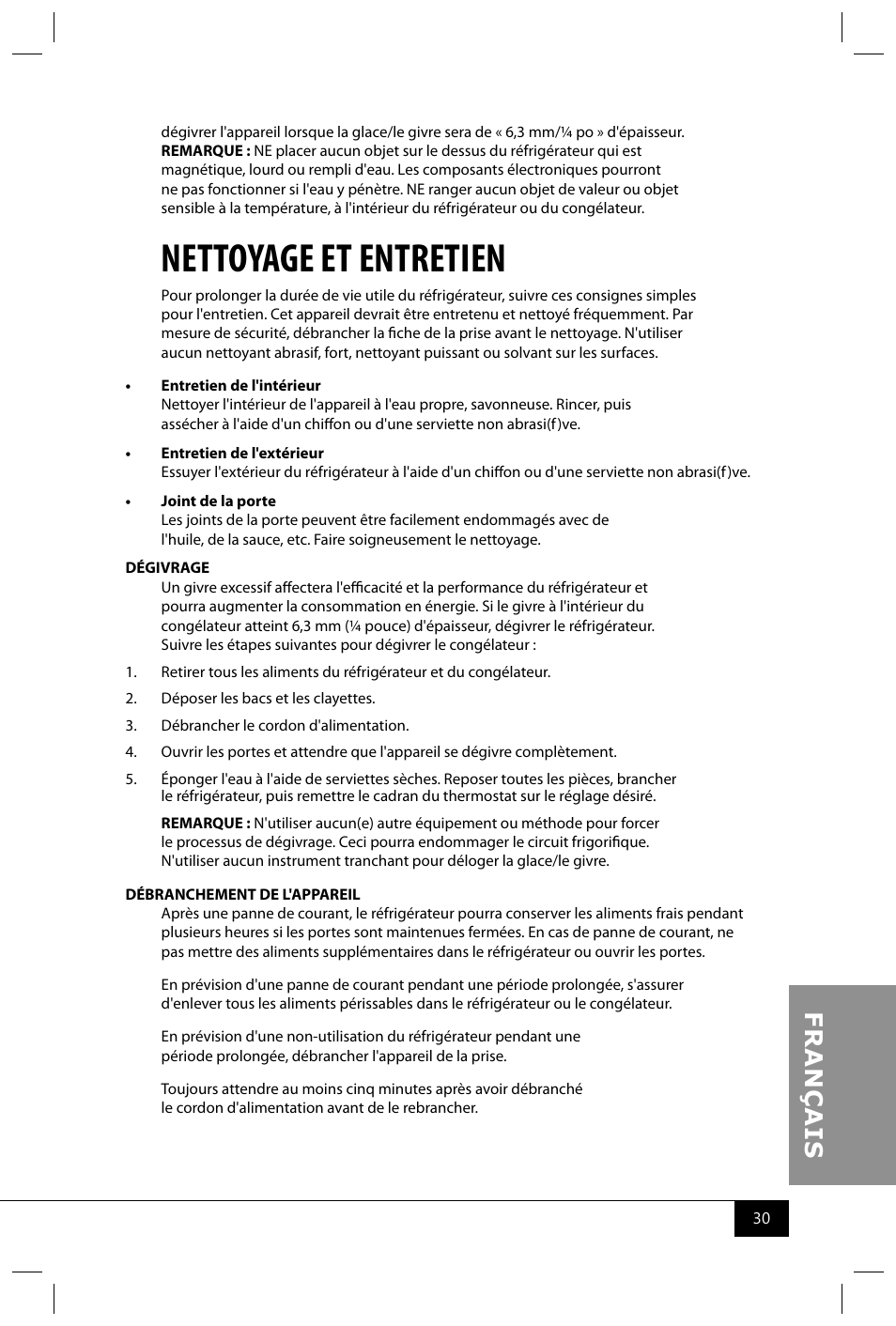 Nettoyage et entretien | Nostalgia Electrics CRF170 RETRO RED User Manual | Page 32 / 33