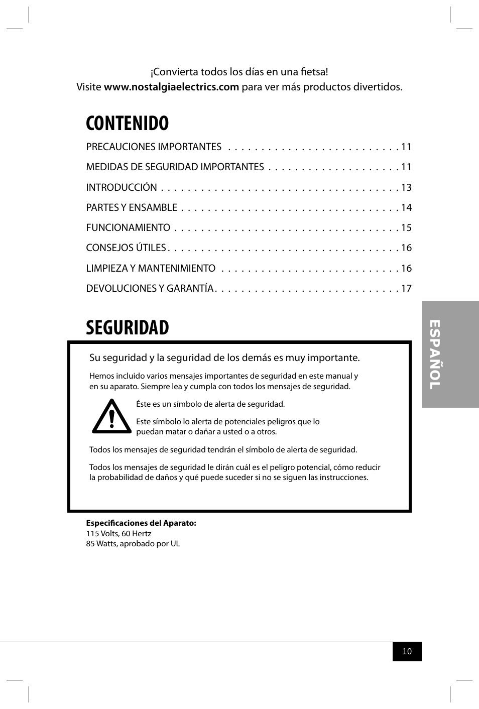 Nostalgia Electrics BPC700 SERIES User Manual | Page 12 / 28