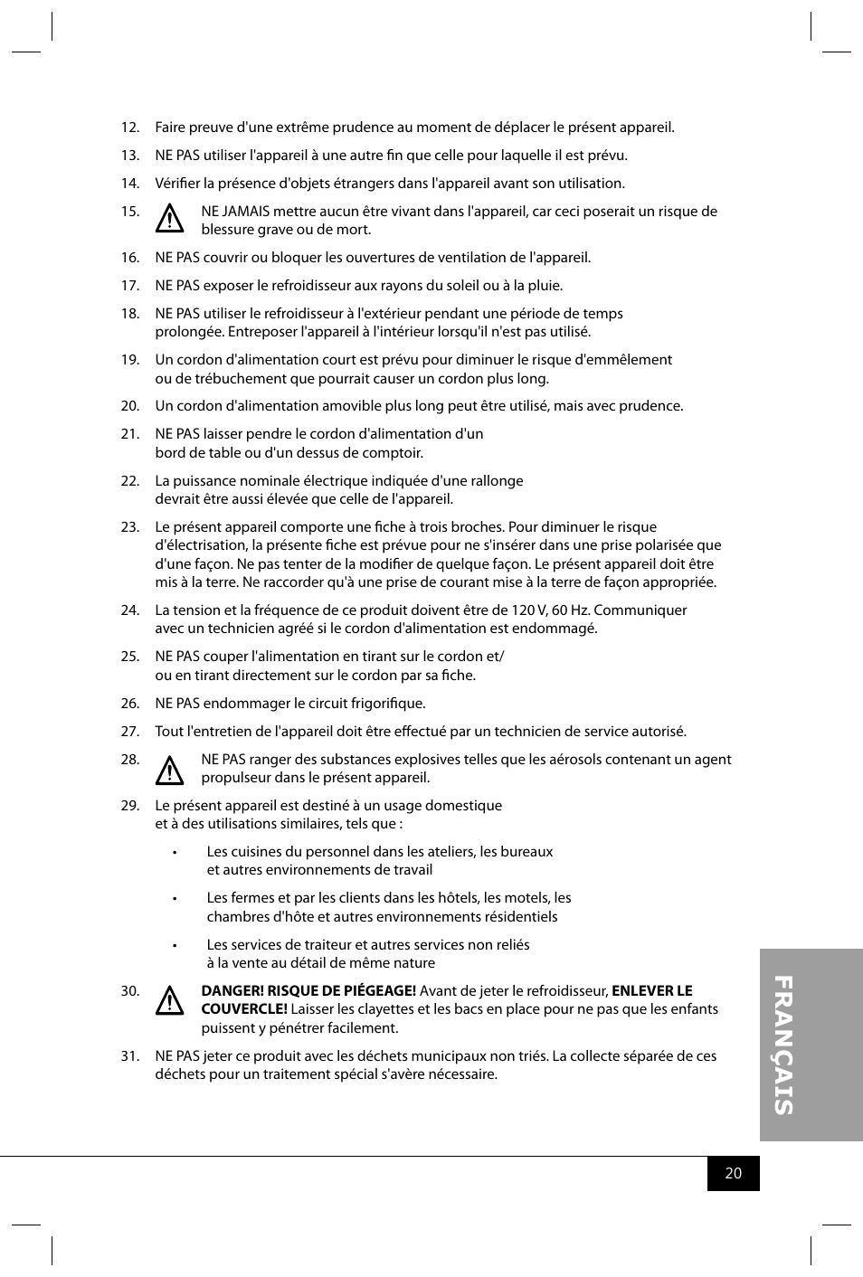 Nostalgia Electrics BPC700 SERIES User Manual | Page 22 / 28