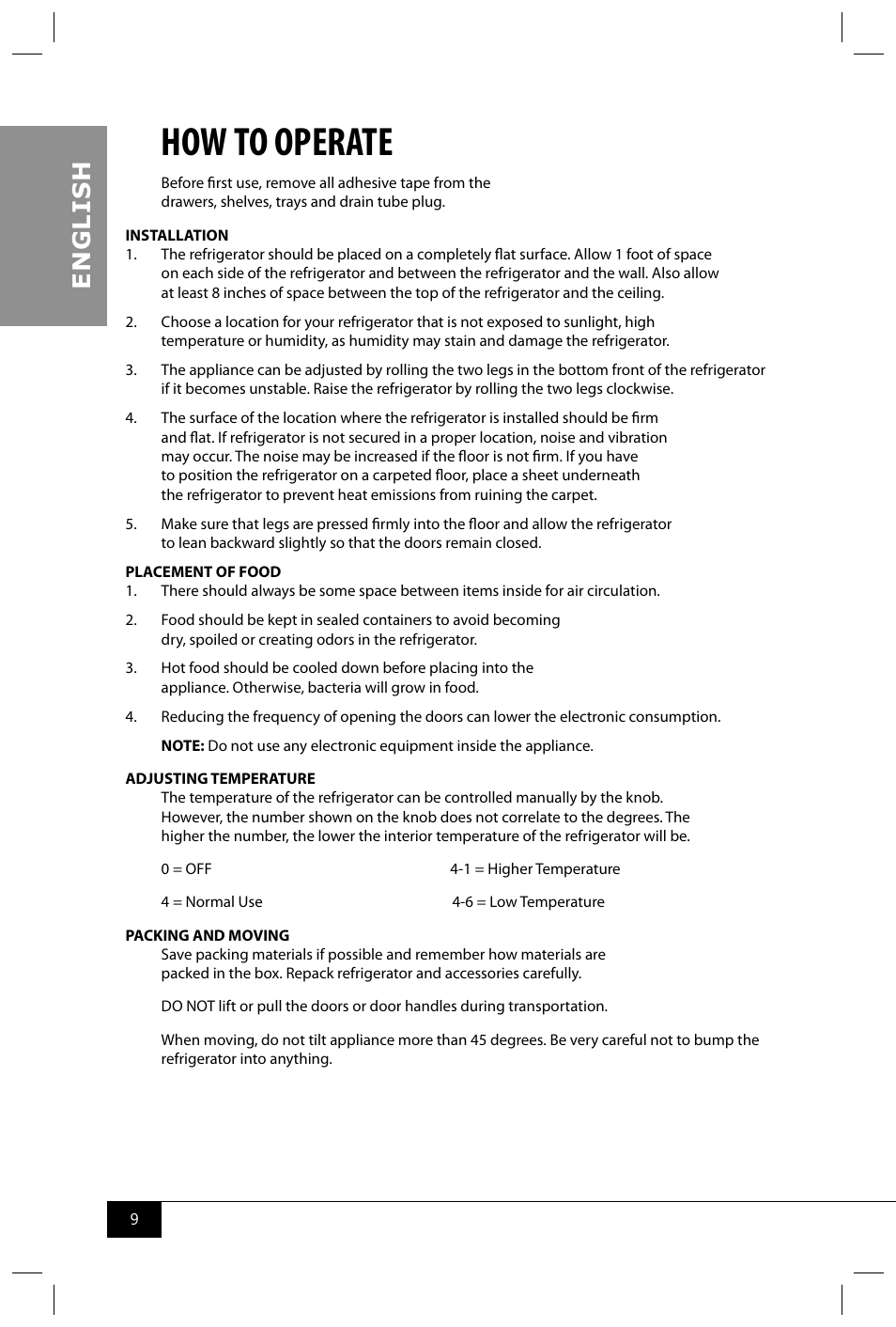 How to operate, En g li s h | Nostalgia Electrics RRF325 SERIES User Manual | Page 11 / 36