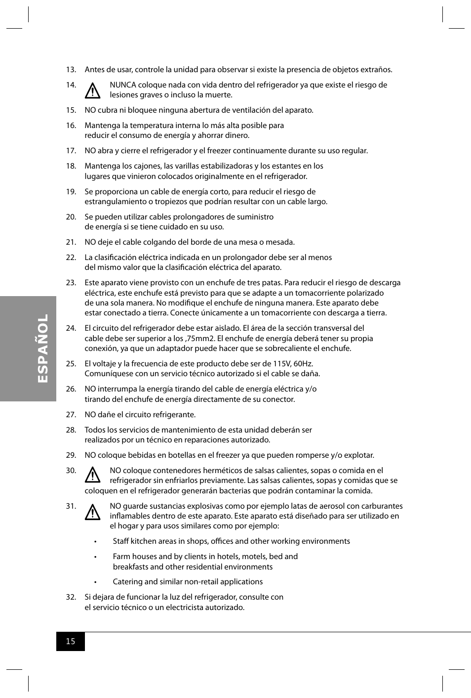 Nostalgia Electrics RRF325 SERIES User Manual | Page 17 / 36