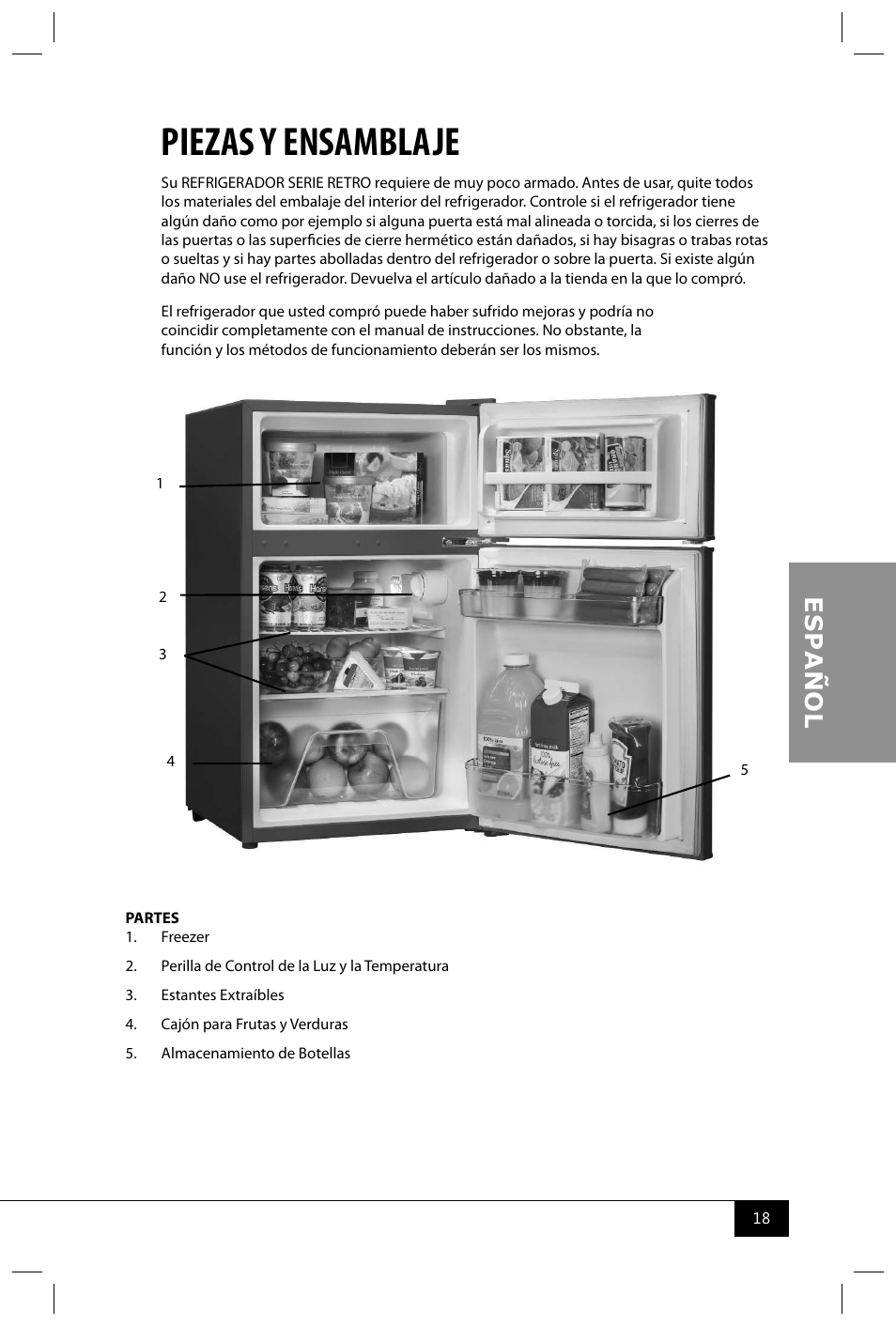 Piezas y ensamblaje | Nostalgia Electrics RRF325 SERIES User Manual | Page 20 / 36