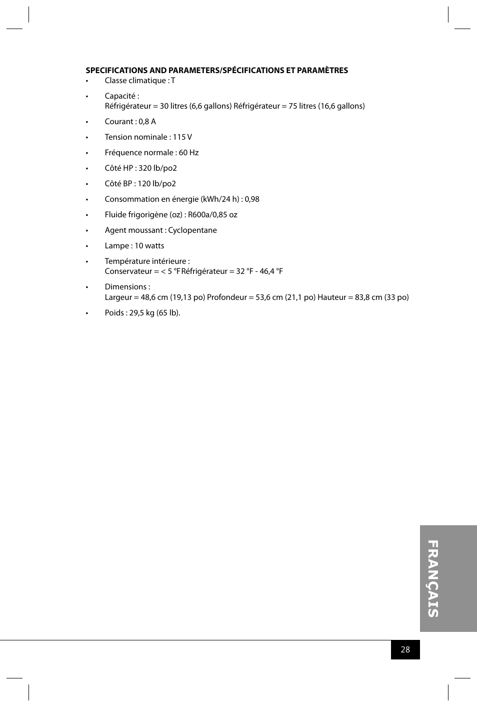 Nostalgia Electrics RRF325 SERIES User Manual | Page 30 / 36