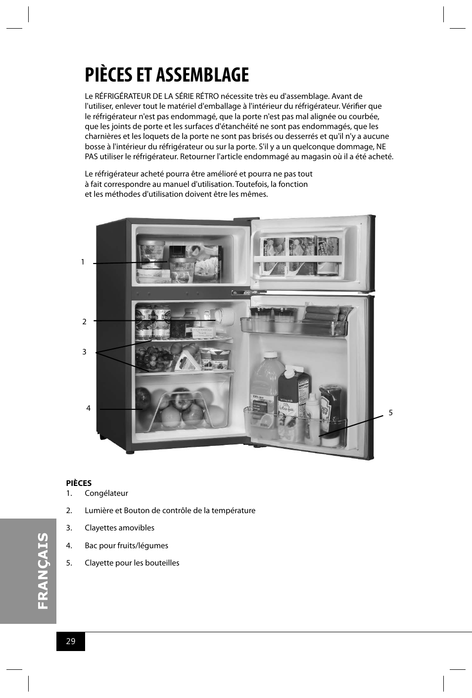 Pièces et assemblage | Nostalgia Electrics RRF325 SERIES User Manual | Page 31 / 36