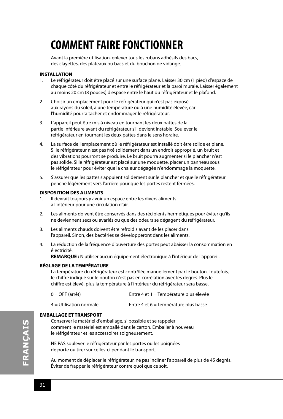 Comment faire fonctionner | Nostalgia Electrics RRF325 SERIES User Manual | Page 33 / 36