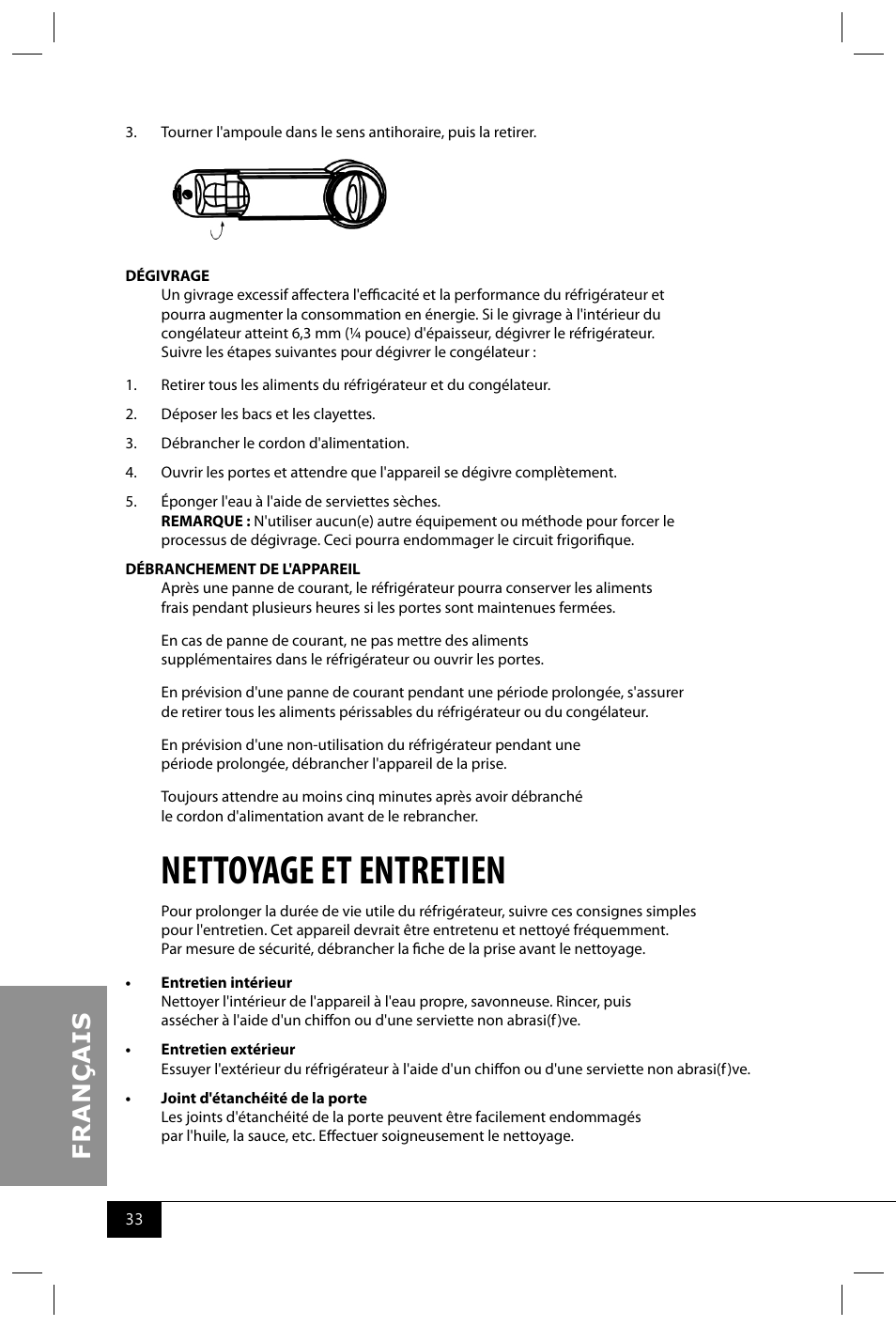 Nettoyage et entretien | Nostalgia Electrics RRF325 SERIES User Manual | Page 35 / 36