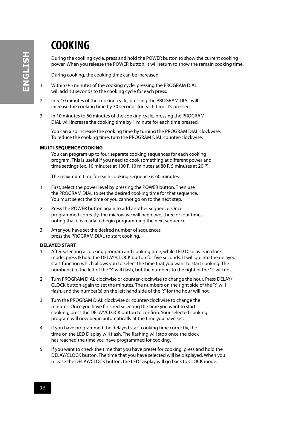 Cooking, En g li s h | Nostalgia Electrics RMO400 SERIES User Manual | Page 15 / 48