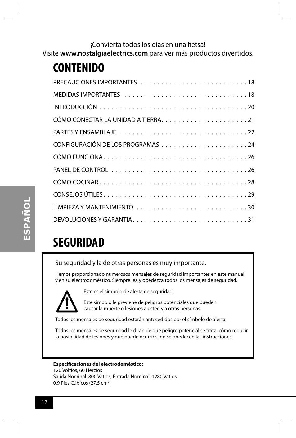 Nostalgia Electrics RMO400 SERIES User Manual | Page 19 / 48