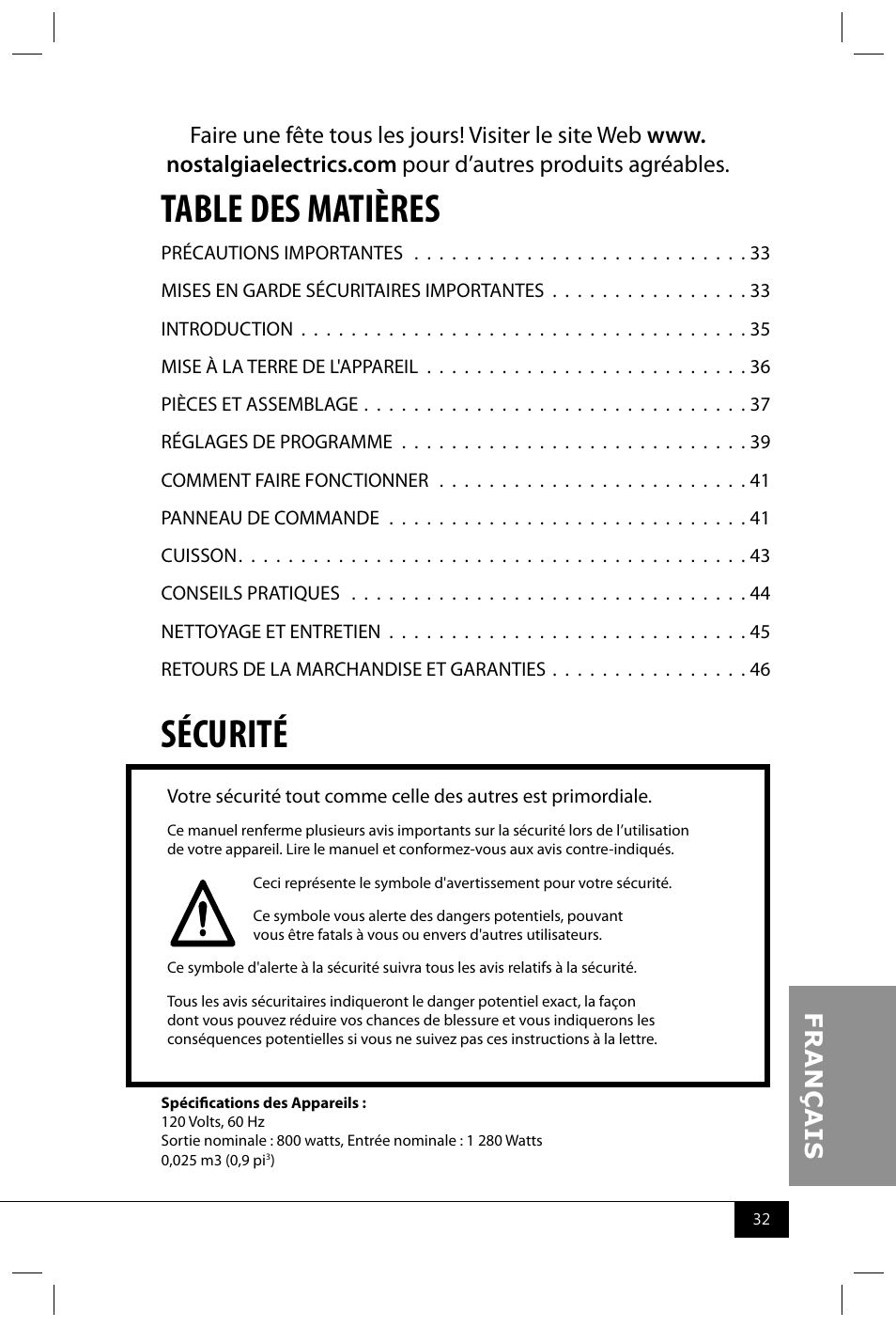 Nostalgia Electrics RMO400 SERIES User Manual | Page 34 / 48