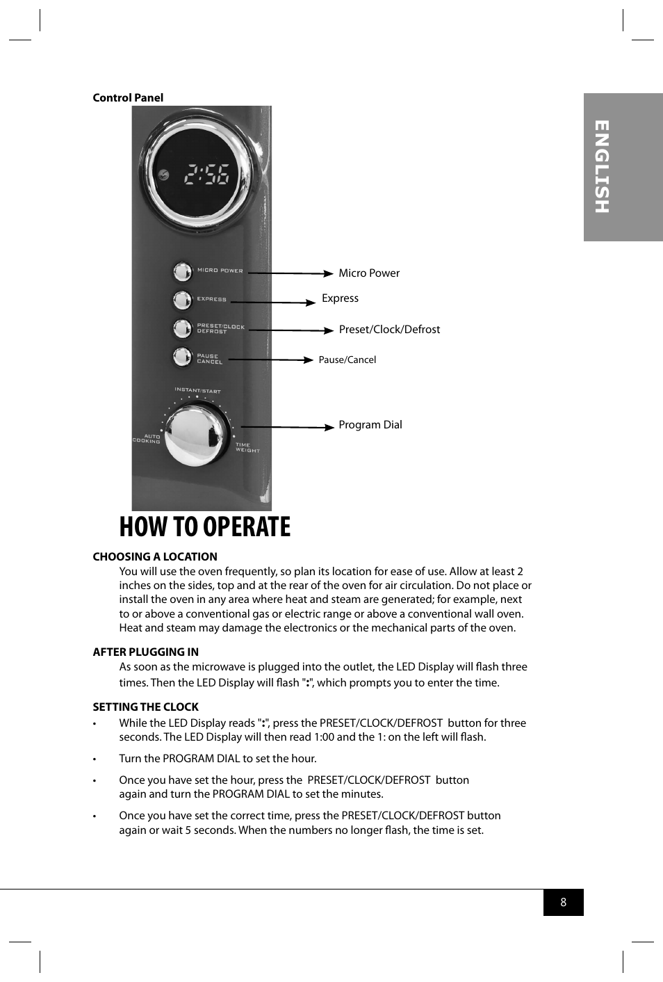 How to operate, En g li s h | Nostalgia Electrics RMO770 SERIES User Manual | Page 10 / 16