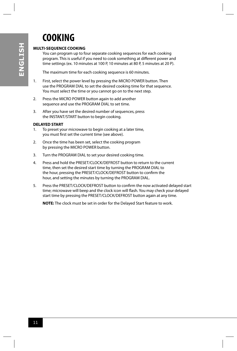 Cooking, En g li s h | Nostalgia Electrics RMO770 SERIES User Manual | Page 13 / 16