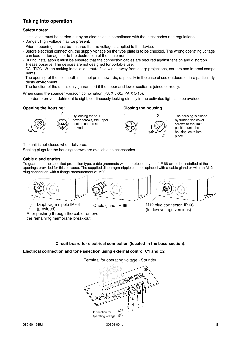 Taking into operation | Pfannenberg PATROL PA X 5 Series User Manual | Page 8 / 24