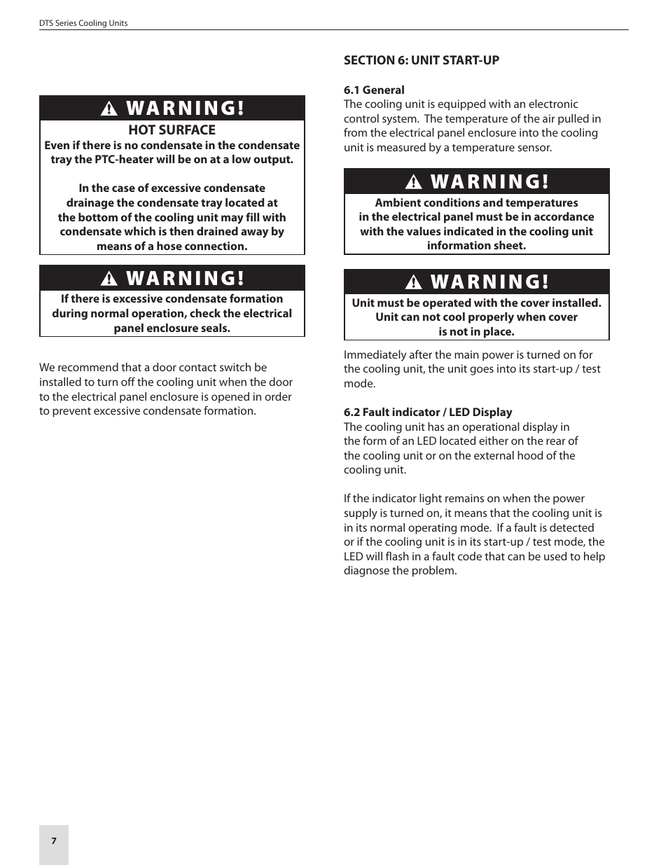 Warning | Pfannenberg DTS 3000 Series User Manual | Page 10 / 18