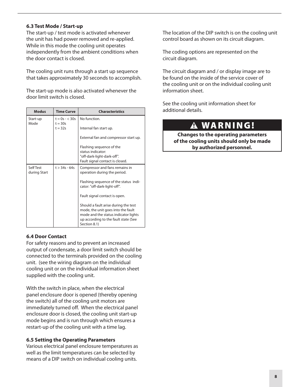 Warning | Pfannenberg DTS 3000 Series User Manual | Page 11 / 18
