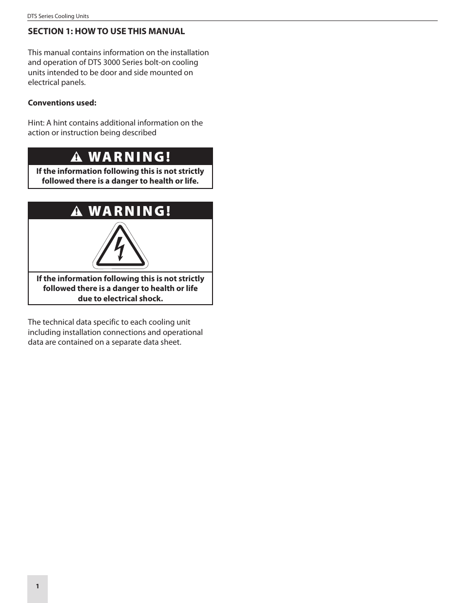 Warning | Pfannenberg DTS 3000 Series User Manual | Page 4 / 18