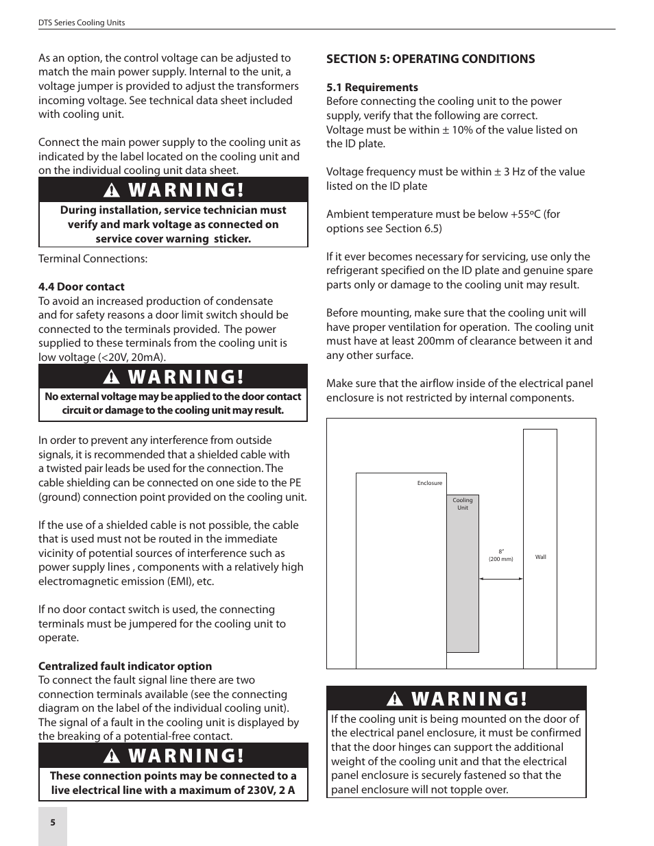 Warning | Pfannenberg DTS 3000 Series User Manual | Page 8 / 18