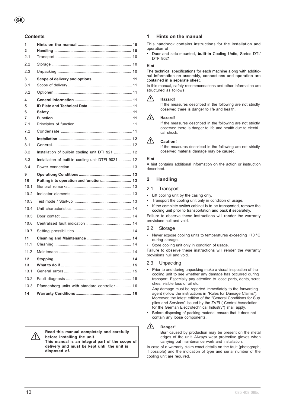 Pfannenberg DTFI 9021 User Manual | Page 10 / 52