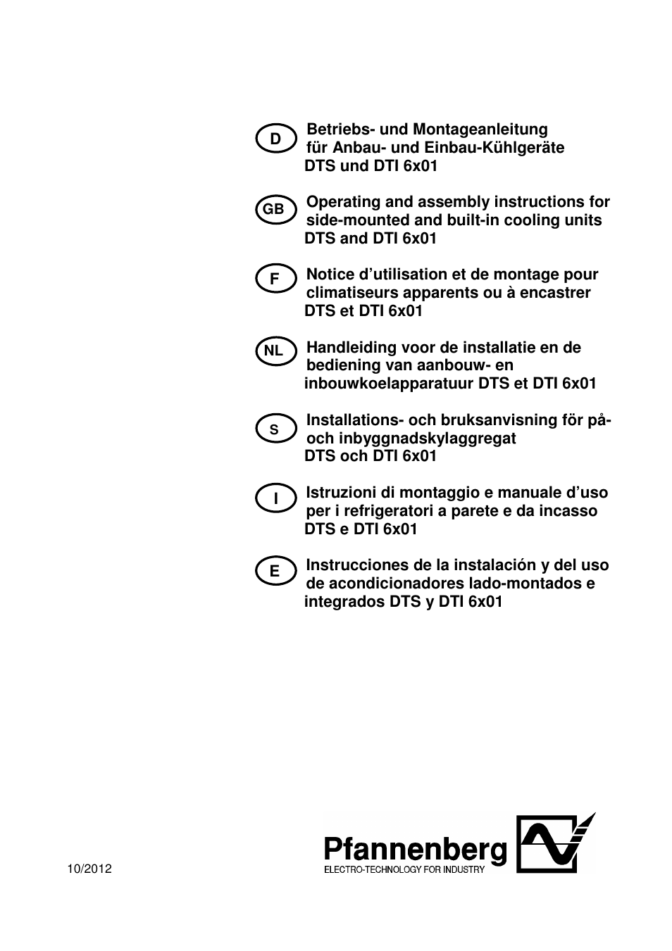 Pfannenberg DTI 6x01 User Manual | 60 pages