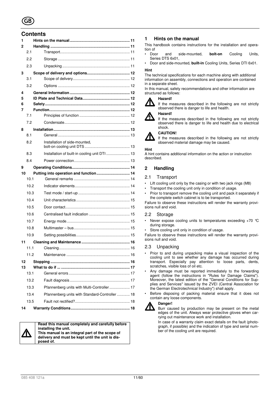 Pfannenberg DTI 6x01 User Manual | Page 11 / 60