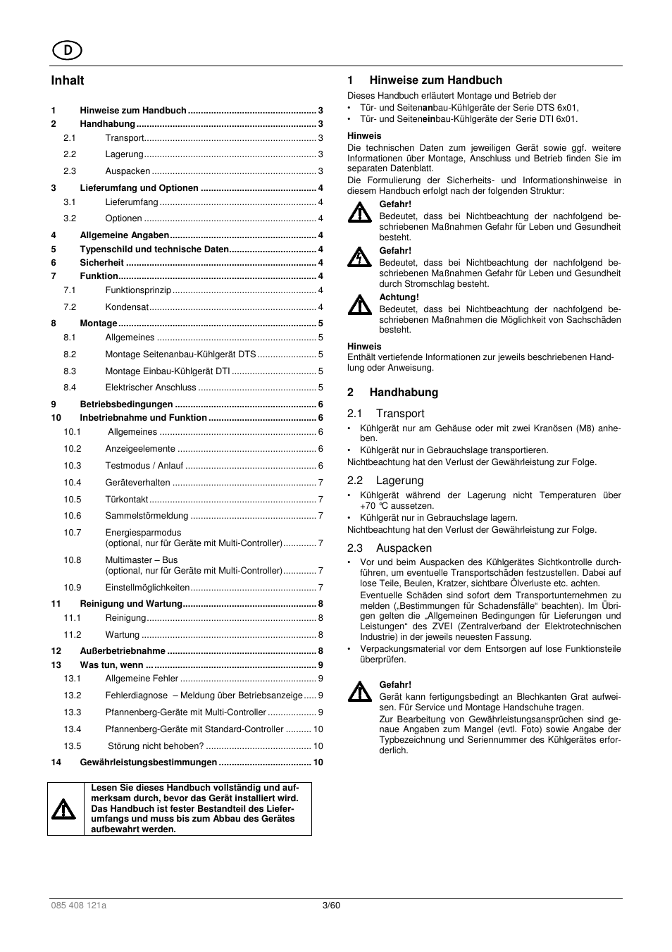 Pfannenberg DTI 6x01 User Manual | Page 3 / 60