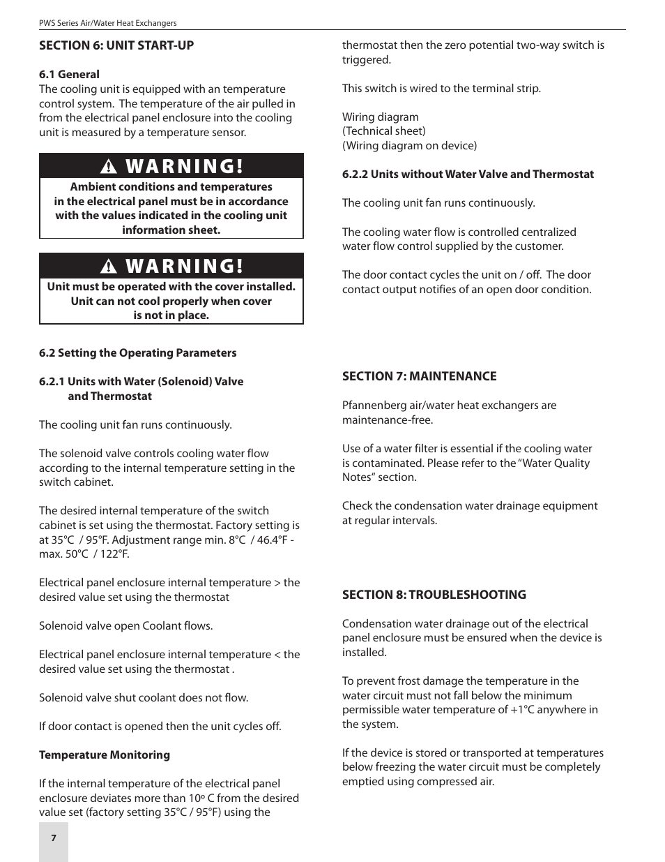 Pfannenberg PWS Series User Manual | Page 10 / 16