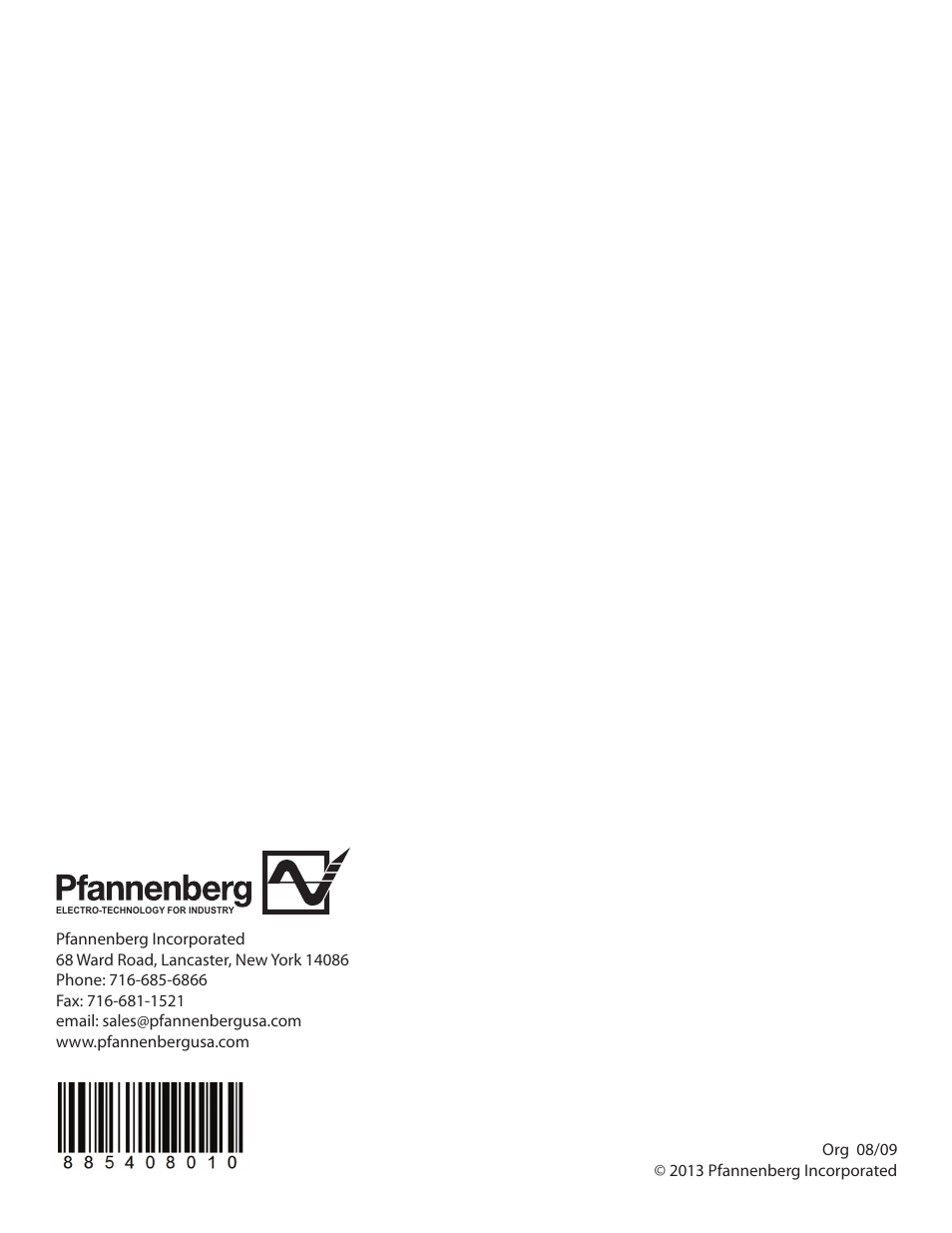 Pfannenberg PWS Series User Manual | Page 16 / 16